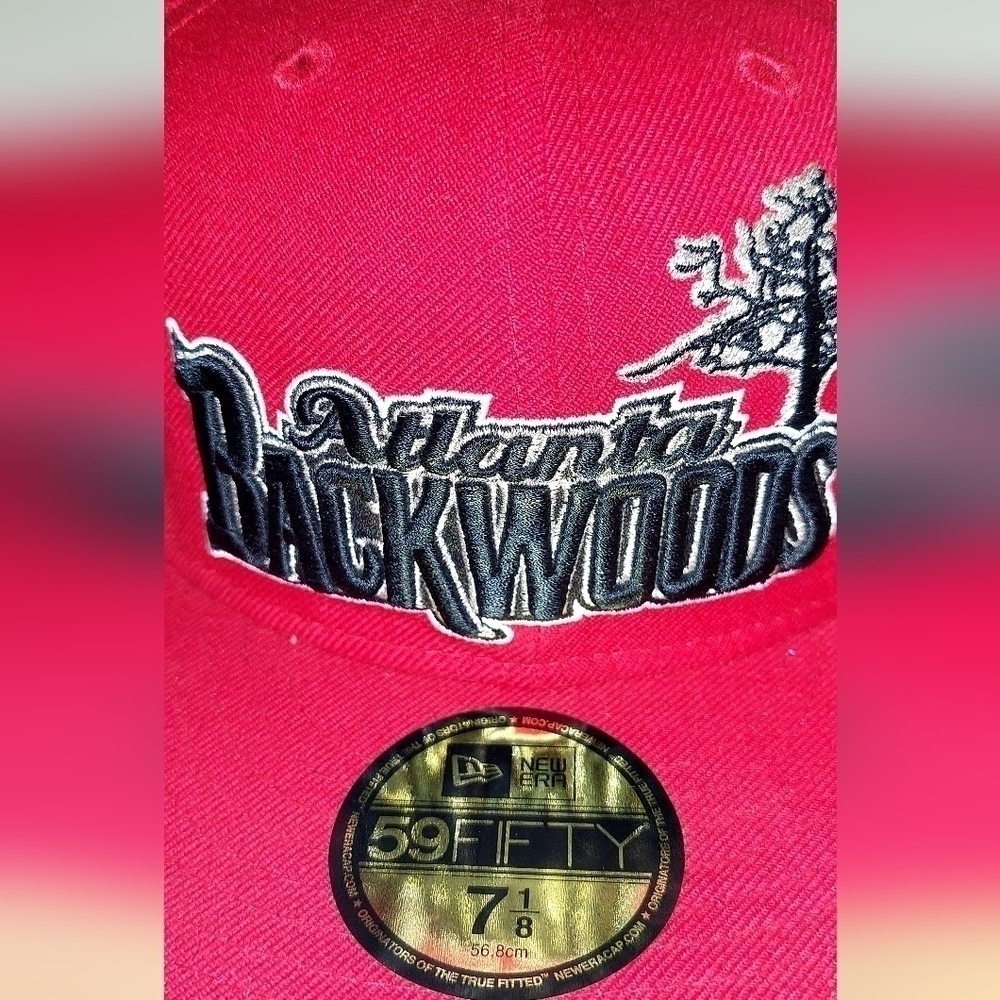 NWT Rare New Era Atlanta Backwoods Logo Fitted Baseball Hat - Picture 7 of 15